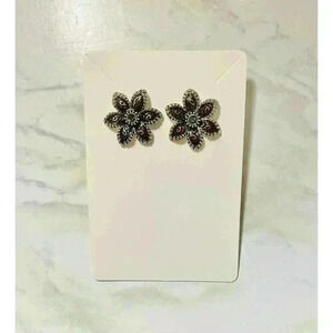Women's Floral Earrings in deep violet